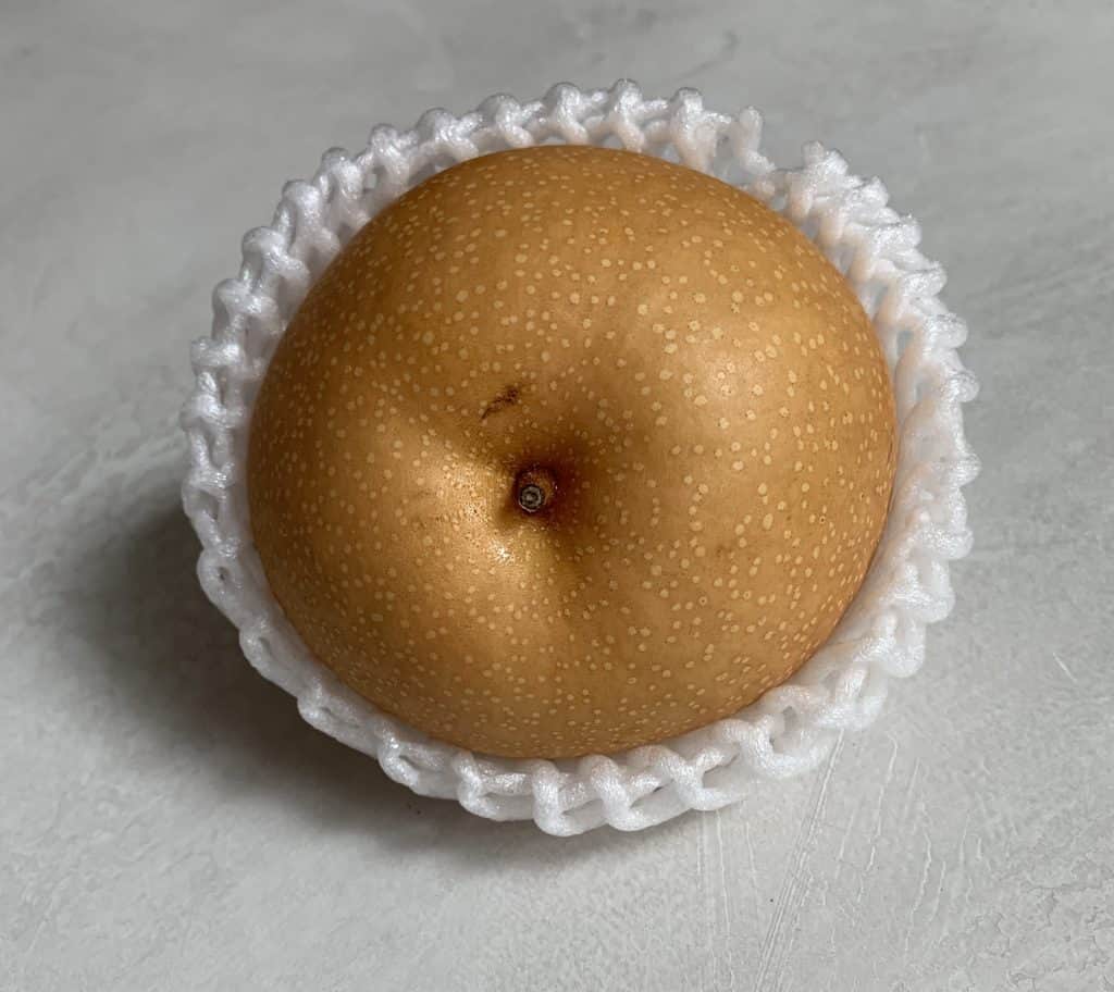 Closeup of an Asian pear