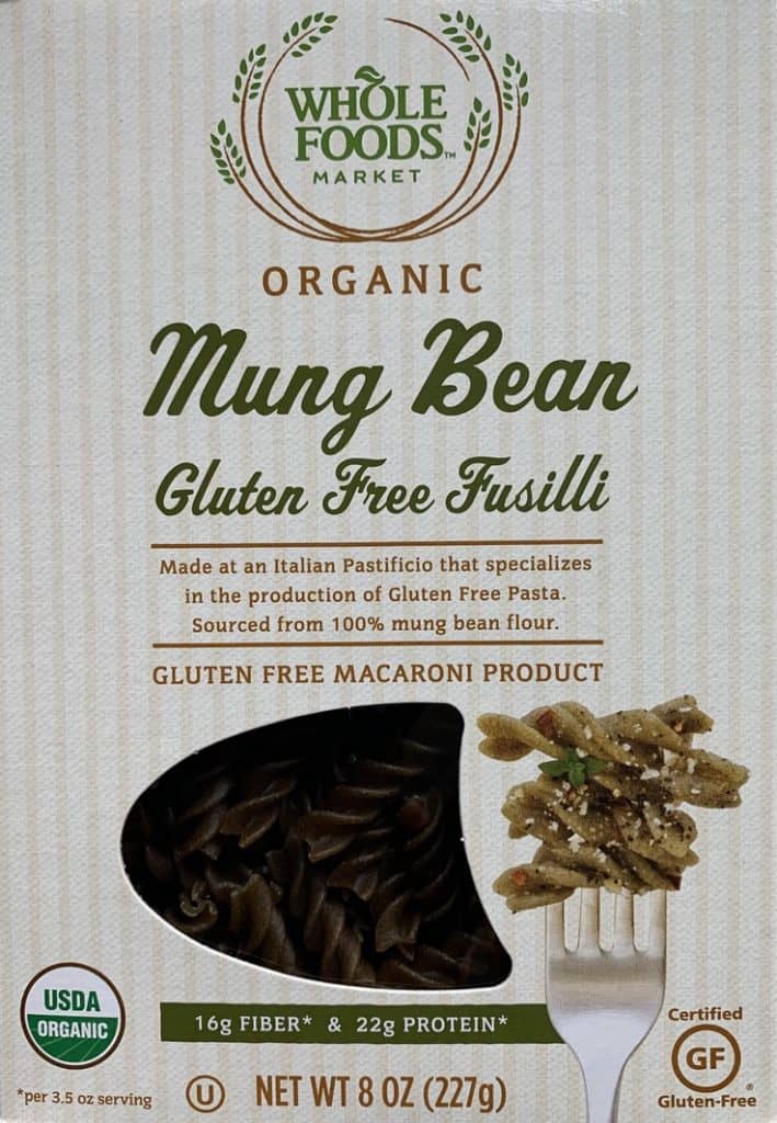 Whole Foods organic Mung Bean gluten free fusilli