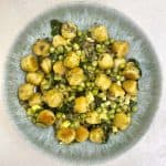 Cauliflower Gnocchi with Peas & Veggies in Bowl