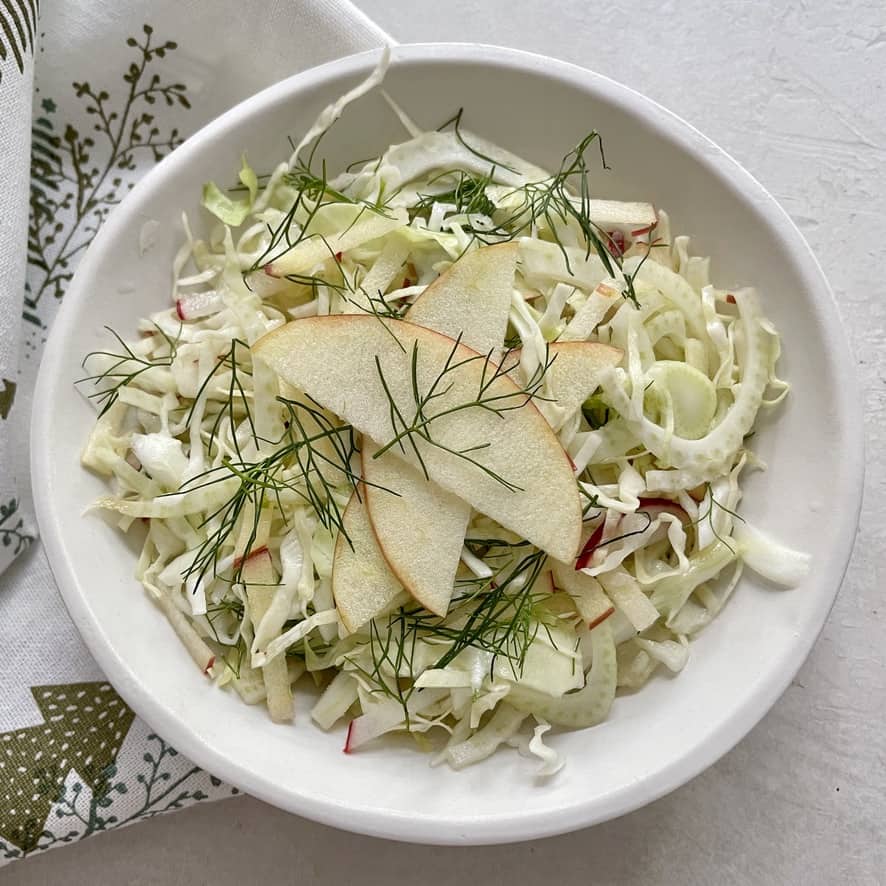 Fennel, Apple & Cabbage Slaw Salad ready to eat