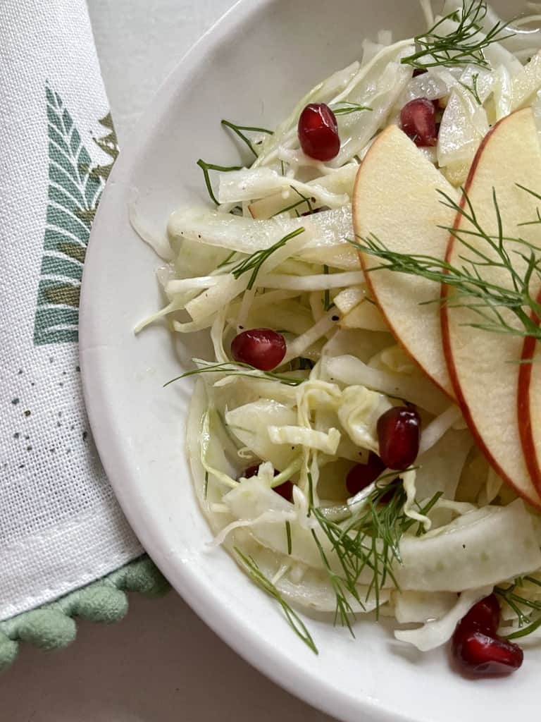Fennel, Apple & Cabbage Slaw Salad in a bowl