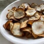 Freshly baked chips in a bowl