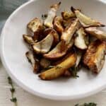 roasted sunchokes with thyme sprigs